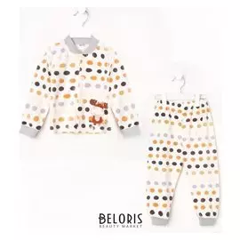 Костюм детский, цвет белый/горох, рост 92 см