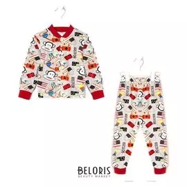 Костюм детский, цвет серый меланж, рост 86 см