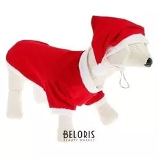 Костюм для собак новогодний колпак + кофточка, XL (ДС 28-30 см, ОШ 32 см, ОГ 40-44 см)