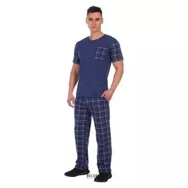 Костюм мужской (Футболка, брюки) «Кавалер» цвет синий, размер 62