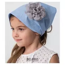 Косынка для девочки, цвет голубой/цветок