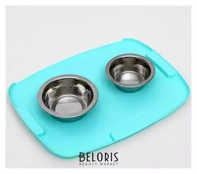 Коврик 2-в-1 под миску/туалет животных, термопластичный каучук, 40 х 30 см