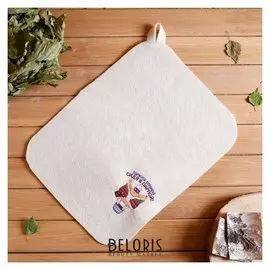 Коврик банный с вышивкой "Горжусь страной,сидя в парной"