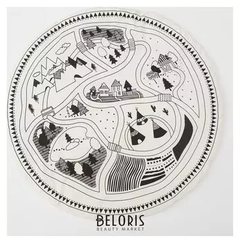 Коврик детский игровой крошка Я "Путешествие", D 90 см, 100% хлопок