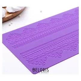 Коврик для айсинга «Кружево», 38,7×16,5 см, цвет фиолетовый