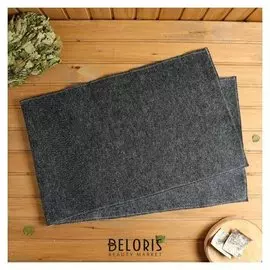 Коврик для бани и сауны "Царский размер", 160×50 см, чёрный