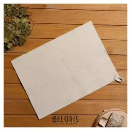 Коврик для бани и сауны, войлок белый, 38×52 см