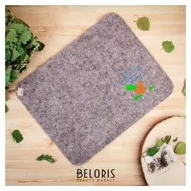 Коврик для бани "С лёгким паром", войлок, серый, 40х50см