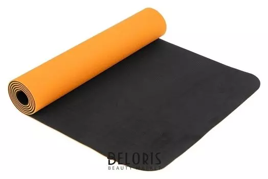 Коврик для йоги 183 х 61 х 0,6 см, двухцветный, цвет оранжевый