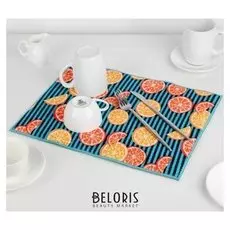 Коврик для сушки посуды «Цитрусы», 30×40 см, микрофибра
