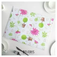 Коврик для сушки посуды «Цветочный день», 30×40 см, микрофибра