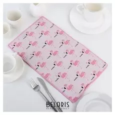 Коврик для сушки посуды «Фламинго», 25×40 см, лён