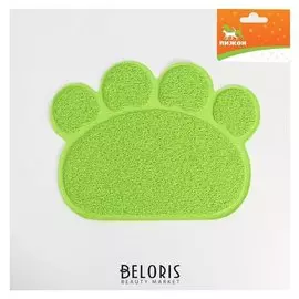 Коврик для туалета животных "Лапка", 40 х 30 см, зелёный