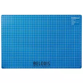 Коврик-подкладка настольный для резки А3 (450х300 мм), сантиметровая шкала, синий, 3 мм, Erich Krause