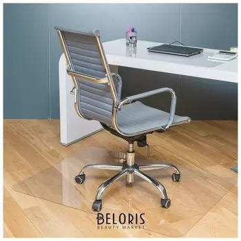 Коврик защитный для напольных покрытий Brabix, поликарбонат, 90х120 см, глянец, толщина 1 мм, 604845