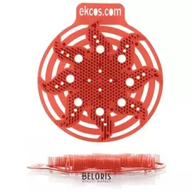 Коврики-вставки для писсуара, экос (Power-screen), на 30 дней каждый, комплект 2 шт., аромат "Дыня", цвет красный, Pwr-10r