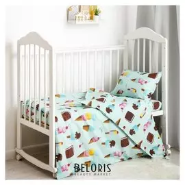 КПБ экономь и Я бейби "Радость сладкоежки" 145*112, 100*150, 40*60 см, бязь 120 гр/м2