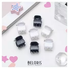 Крабики для волос "Мини" (Набор 100 шт.) чёрные и белые