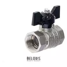 Кран шаровой LD Pride 47.15, внутренняя/внутренняя резьба 1/2", бабочка, никелированный