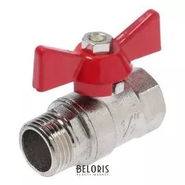 Кран шаровой, наружная/внутренняя резьба 1/2", PN 4, для холодной воды, бабочка, цинк