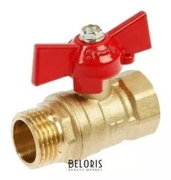 Кран шаровой, внутренняя/наружная резьба 1/2", бабочка