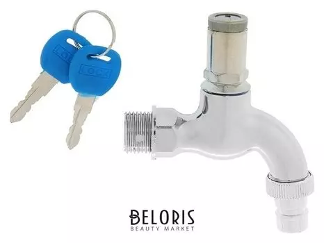 Кран водоразборный с замком, PP, цвет хром