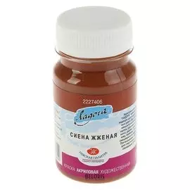 Краска акриловая художественная «Ладога», 100 мл, сиена жжёная