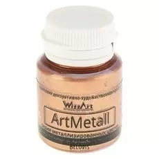 Краска акриловая Metallic, 20 мл, Wizzart, бронза, металлик