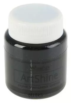 Краска акриловая Shine, 80 мл, Wizzart, чёрный глянцевый