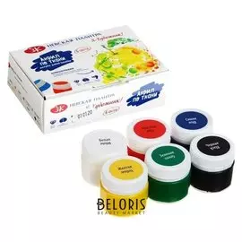 Краска для ткани акриловая набор 6 цветов х 15 мл, ЗХК "Я - художник!", в картонной коробке