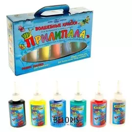 Краска по стеклу витражная, аппликация, «Прилипала», набор 6 цветов по 50 мл, «аква-колор», морозостойкая