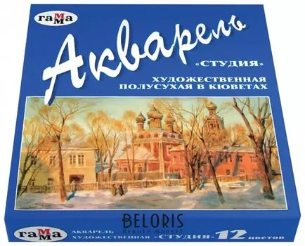 Краски акварельные художественные Студия 12 цветов, кювета 2,5 мл