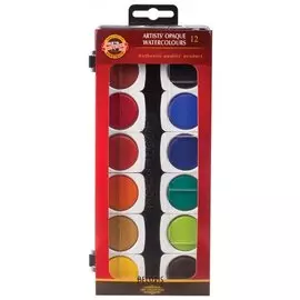 Краски акварельные художественные Koh-i-noor, 12 цветов, кроющие, без кисти