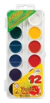 Краски акварельные Пчелка 12 цветов