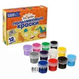 Краски пальчиковые 12цв*20 мл Calligrata для малышей от 1 года