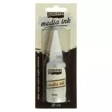 Красящие чернила Metallic 20 мл, Pentart, спиртовая основа, серебро
