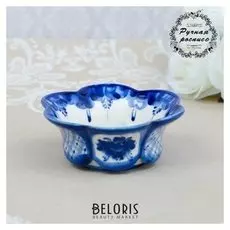 Креманка, большая, гжель, фарфор, 4х12 см