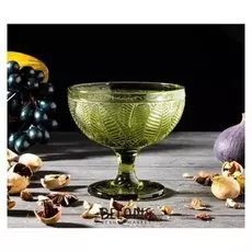 Креманка круглая «Флорин», 350 мл, 12×11 см, цвет зелёный