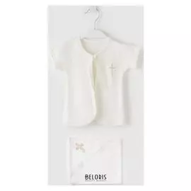 Крестильный набор (Уголок, рубашка), цвет молочный