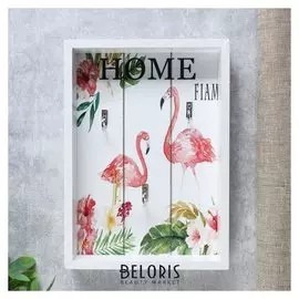 Крючки декоративные "Фламинго и цветы" 25х18х4 см