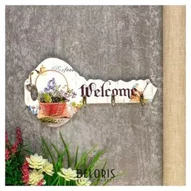 Крючки декоративные "Ключ с лавандой" 24х12х3 см