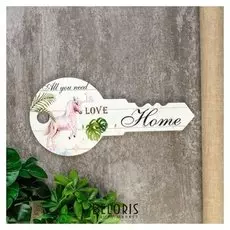 Крючки декоративные "Ключик с единорогом" 15,5х2,5х33,5 см