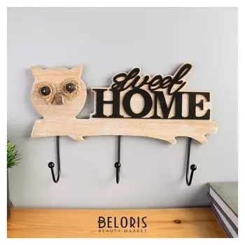 Крючки декоративные "Очковая сова на веточке" 18,5х29,5х4,5 см