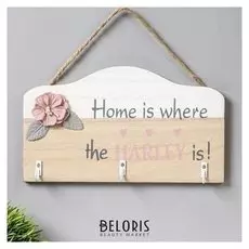 Крючки декоративные дерево "Вывеска с цветком" 22х5,2х29 см