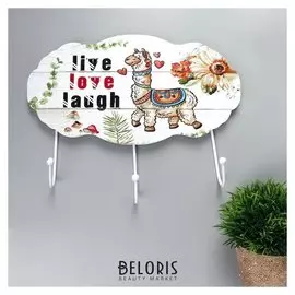 Крючки декоративные "Лама и цветы" 22,8х29х4,5 см