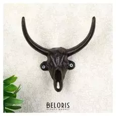 Крючки декоративные металл "Череп буйвола" 14х14х5,5 см