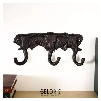 Крючки декоративные металл "Три слона" 12х25,5х4 см