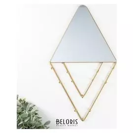 Крючки декоративные с зеркалом "Треугольники и ромбы" 36х20,5х2,5 см