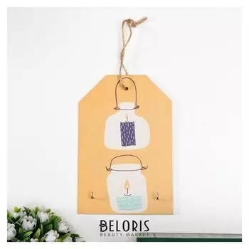 Крючки декоративные "Свечки в банках" 15х10х1,5 см