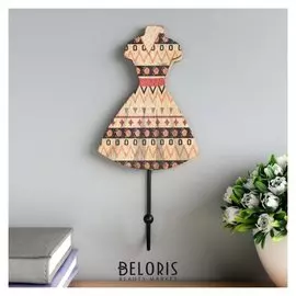 Крючок декоративный "Платье с восточными огурцами" 21х10х4,7 см